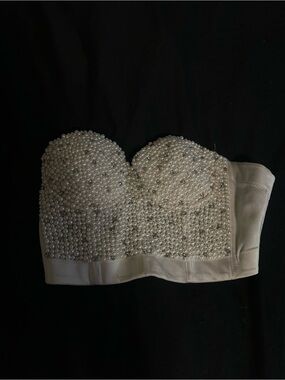 Windsor Ivory Pearl Beaded Strapless Bustier